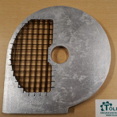 Mes voor het maken van blokjes van 10 mm - Tolkamp snijkeukentechniek