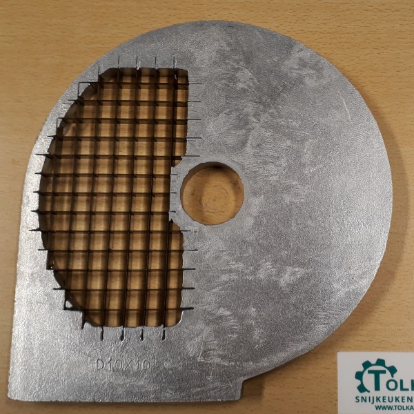 Mes voor het maken van blokjes van 10 mm - Tolkamp snijkeukentechniek