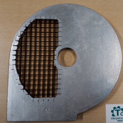 Mes voor het maken van blokjes van 8 mm - Tolkamp snijkeukentechniek